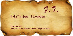 Fürjes Tivadar névjegykártya